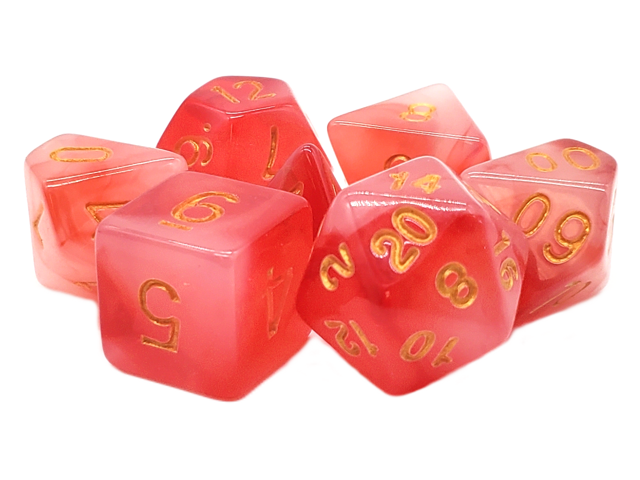 Old School Dice: 7-die Set: Odyssey - Red