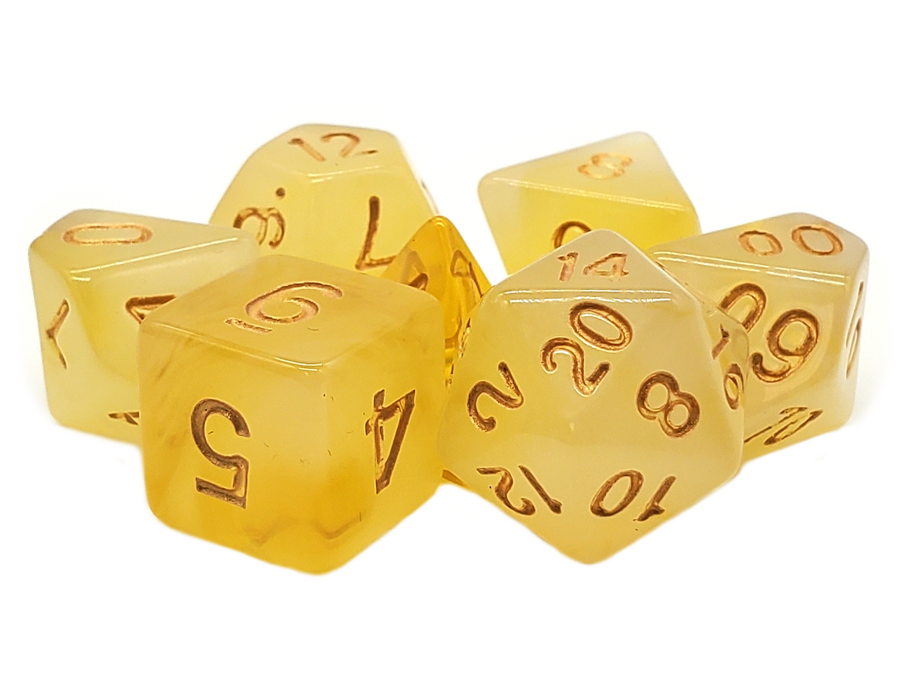 Old School Dice: 7-die Set: Odyssey - Yellow
