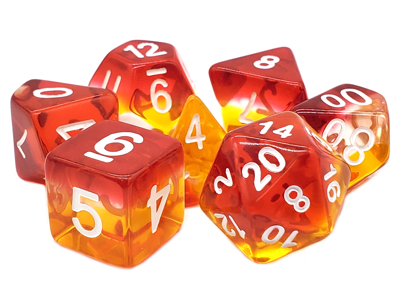 Old School Dice: 7-die Set: Gradients - Phoenix Rising