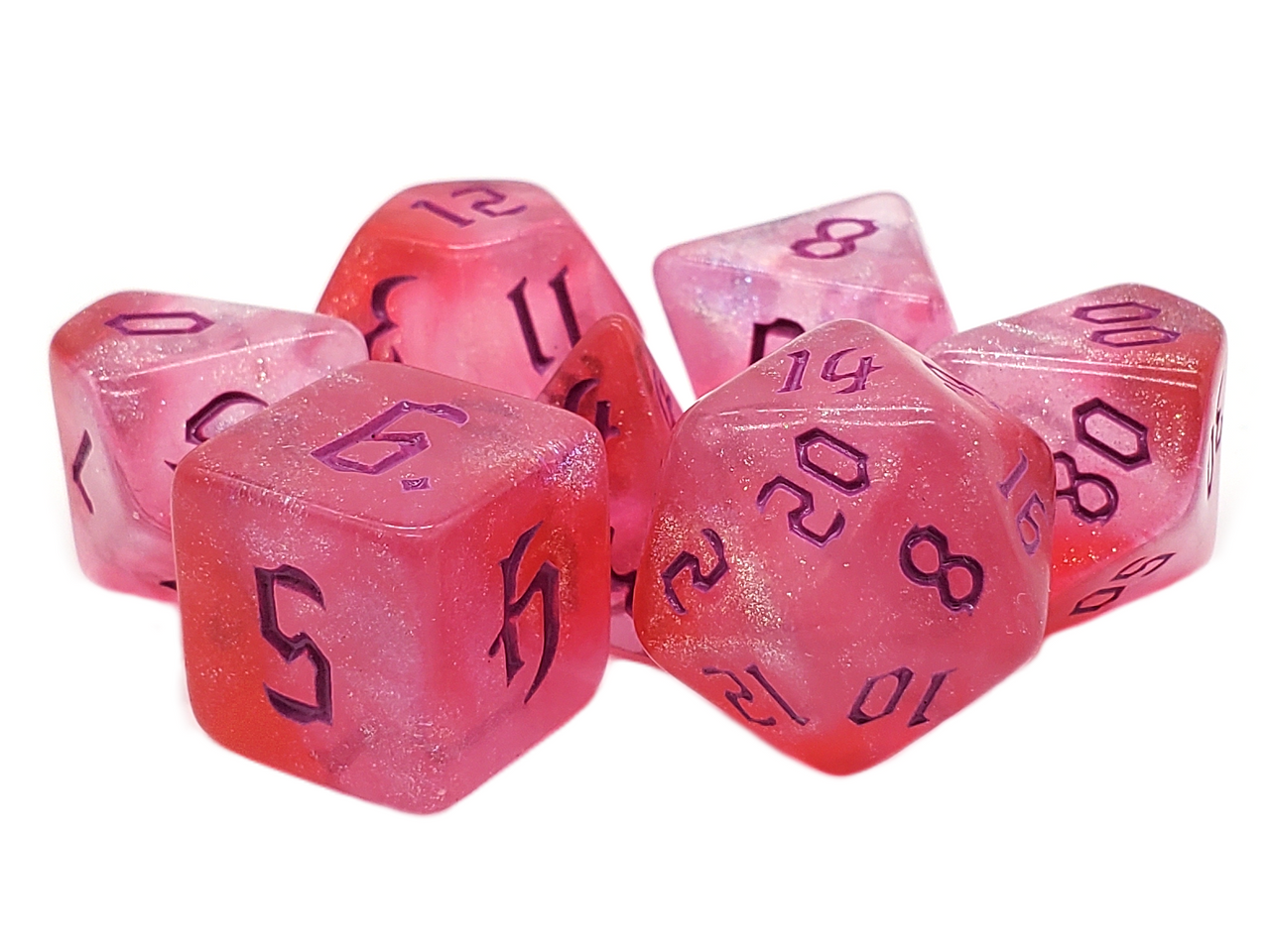 Old School Dice: 7-die Set: Galaxy - Rose Sky