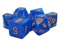 Old School Dice: 7-die Set: Galaxy - Blue Shimmer w/Gold