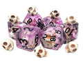 Old School Dice: 7-die Set: Infused - Skull - Purple