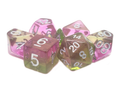 Old School Dice: 7-die Set: Gradients - Springtime Bloom