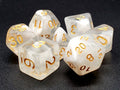 Old School Dice: 7-die Set: Odyssey - White w/Gold